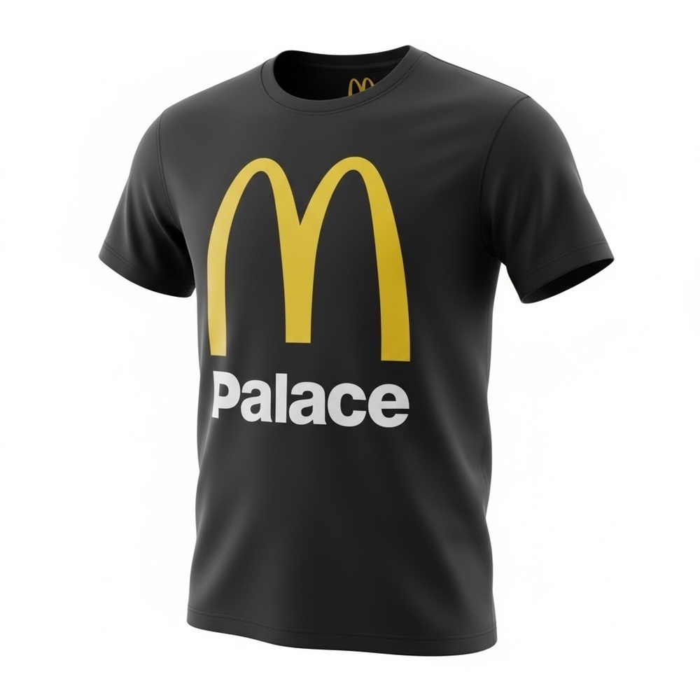 Palace x McDonald’s Logo T-Shirt Black 2023 FW23 Streetwear Graphic Tee